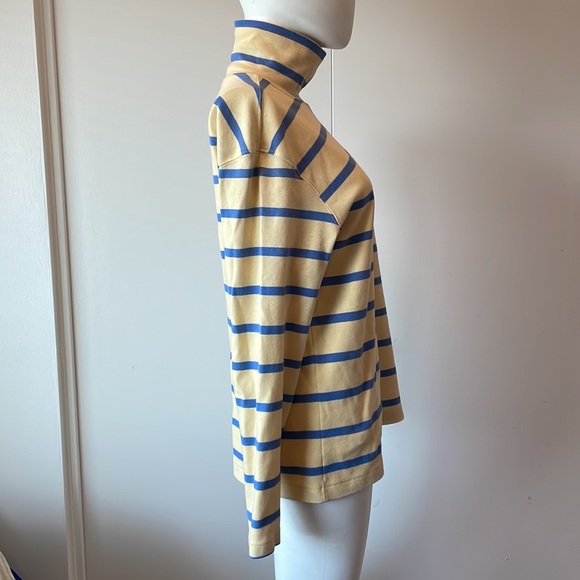 Land’s End Beige & Navy Striped Turtleneck SzMed - Picture 5 of 10